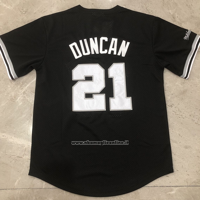Maglia Manica Corta San Antonio Spurs Tim Duncan No 21 Nero